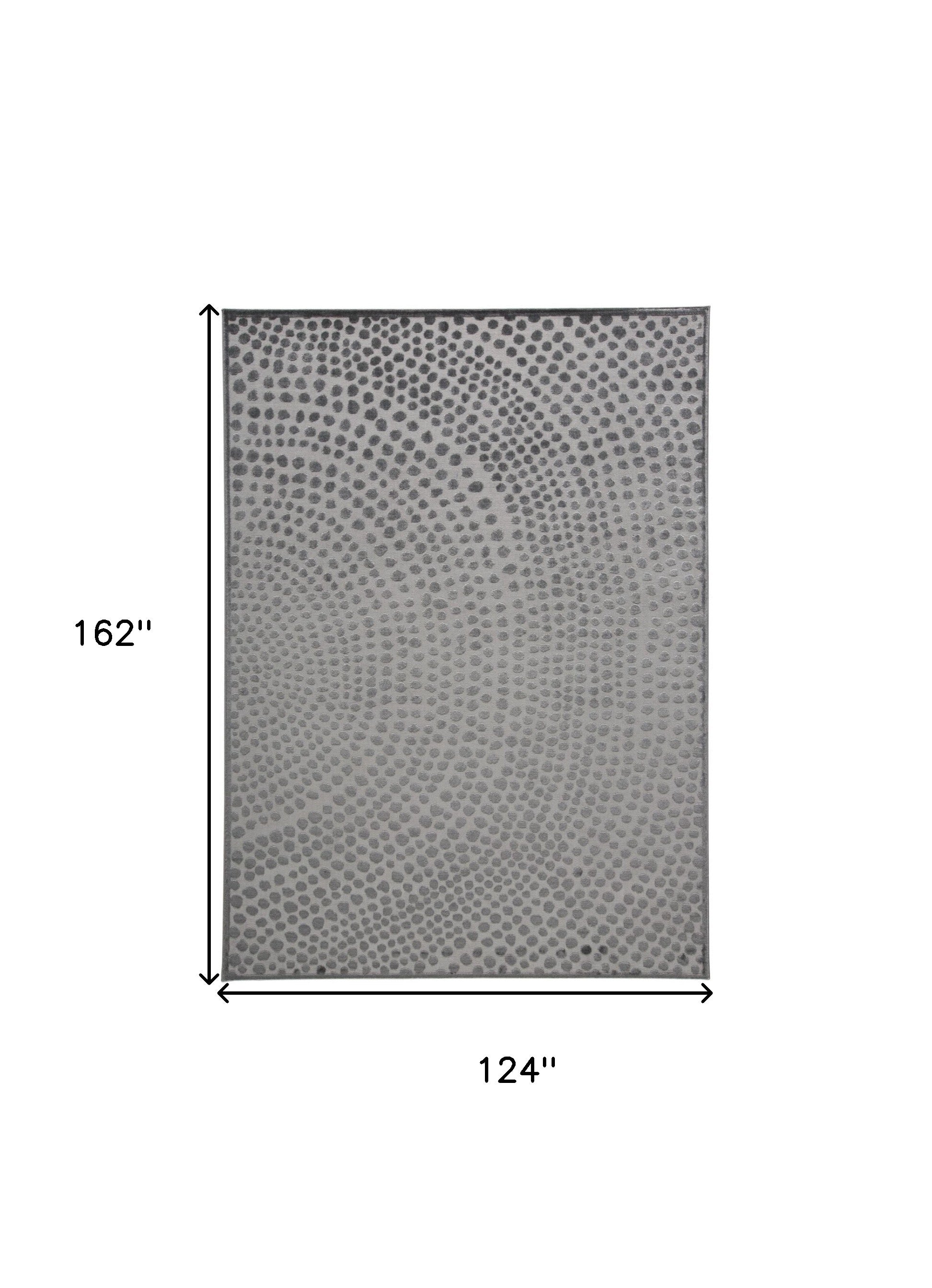 5' X 7' Gray Silver And Ivory Abstract Stain Resistant Area Rug