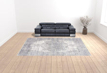 3' X 5' Gray Ivory And Taupe Abstract Distressed Area Rug With Fringe