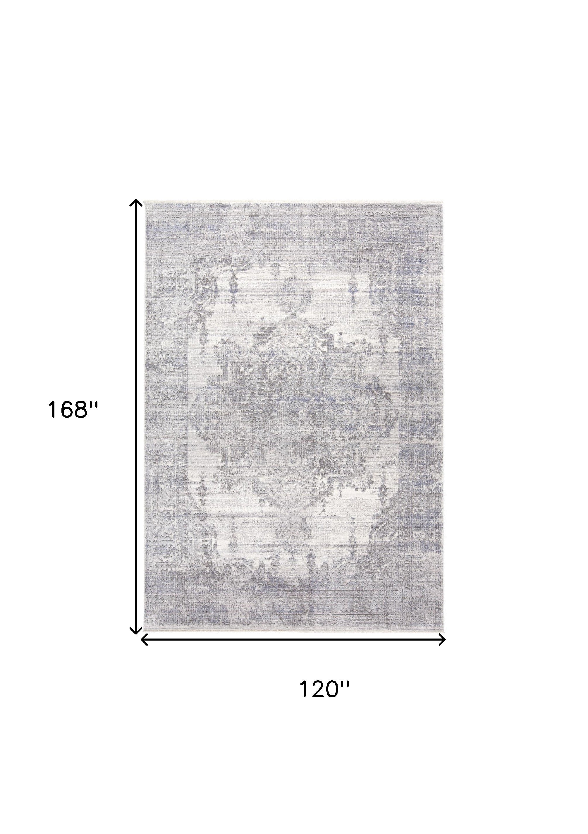 3' X 5' Gray Ivory And Taupe Abstract Distressed Area Rug With Fringe