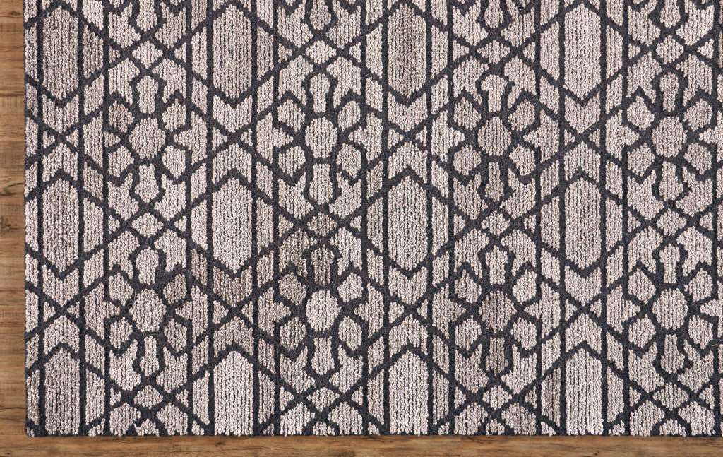 4' X 6' Taupe Black And Gray Wool Paisley Tufted Handmade Area Rug