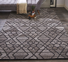 4' X 6' Taupe Black And Gray Wool Paisley Tufted Handmade Area Rug