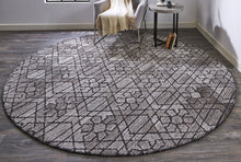 4' X 6' Taupe Black And Gray Wool Paisley Tufted Handmade Area Rug