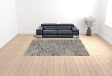 4' X 6' Taupe Gray And Tan Wool Geometric Tufted Handmade Area Rug