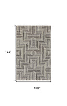 4' X 6' Taupe Gray And Tan Wool Geometric Tufted Handmade Area Rug