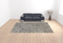 4' X 6' Taupe Gray And Tan Wool Geometric Tufted Handmade Area Rug