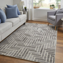 4' X 6' Taupe Gray And Tan Wool Geometric Tufted Handmade Area Rug