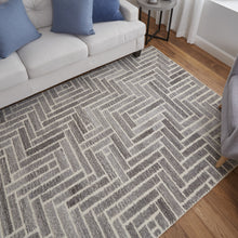 4' X 6' Taupe Gray And Tan Wool Geometric Tufted Handmade Area Rug