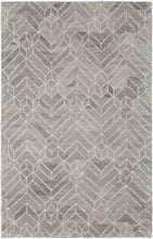4' X 6' Taupe Gray And Ivory Wool Geometric Tufted Handmade Area Rug