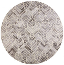 4' X 6' Taupe Gray And Ivory Wool Geometric Tufted Handmade Area Rug