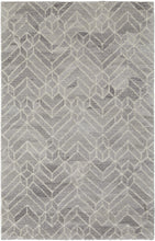4' X 6' Taupe Gray And Ivory Wool Geometric Tufted Handmade Area Rug