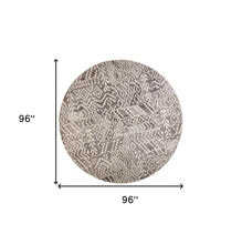 8' Gray And White Wool Abstract Tufted Handmade Runner Rug