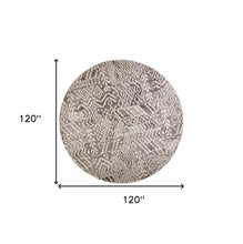 8' Gray And White Wool Abstract Tufted Handmade Runner Rug