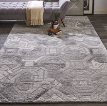 Gray Ivory And Taupe Wool Abstract Tufted Handmade Area Rug - 4' x 6'
