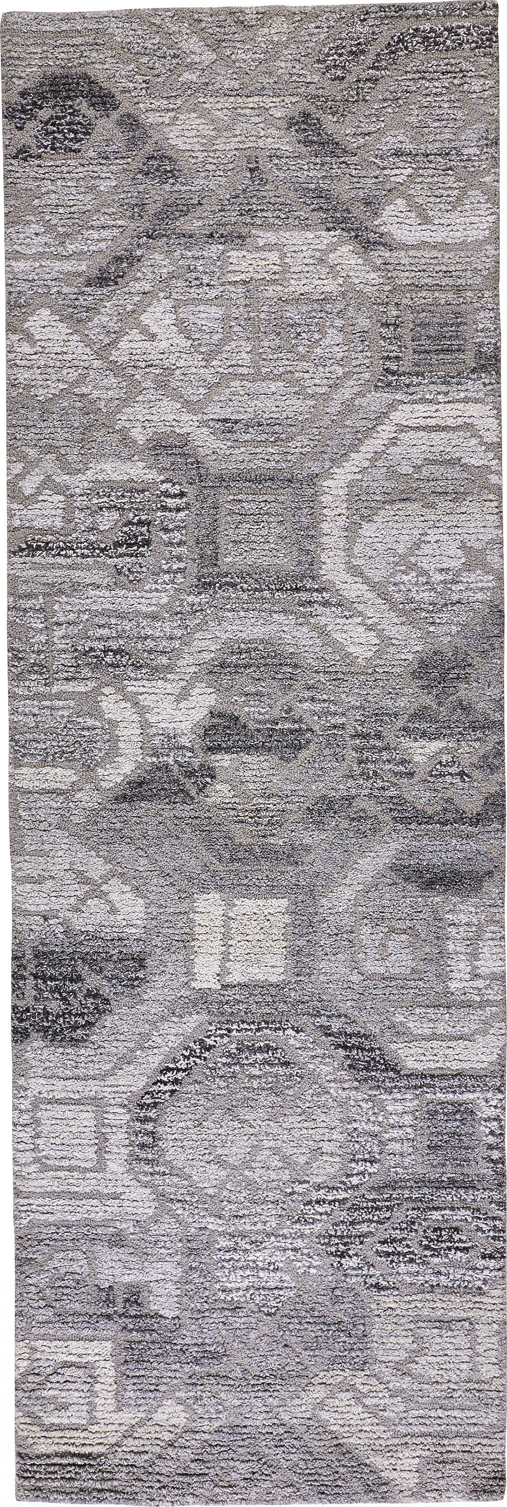 Gray Ivory And Taupe Wool Abstract Tufted Handmade Area Rug - 4' x 6'