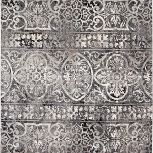 4' X 6' Gray Ivory And Taupe Abstract Stain Resistant Area Rug