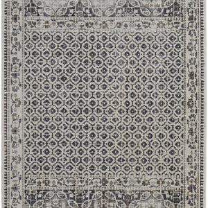 4' X 6' Ivory Taupe And Gray Abstract Stain Resistant Area Rug