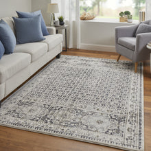 4' X 6' Ivory Taupe And Gray Abstract Stain Resistant Area Rug