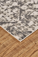 4' X 6' Gray Ivory And Silver Abstract Stain Resistant Area Rug