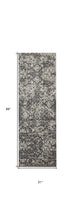 4' X 6' Gray Ivory And Silver Abstract Stain Resistant Area Rug
