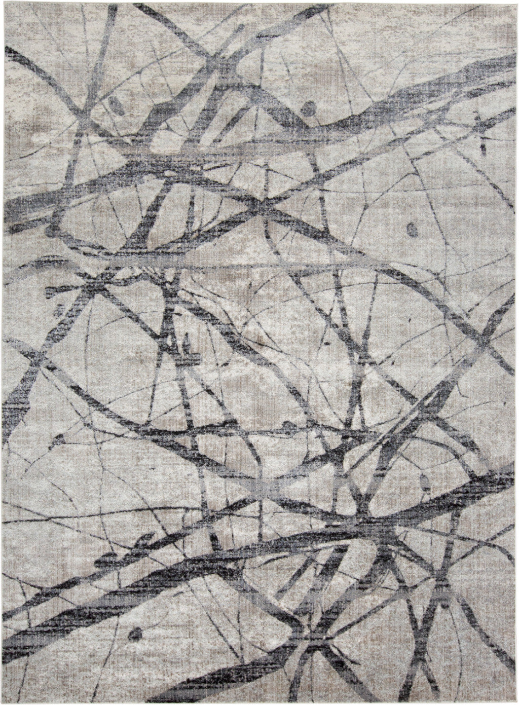4' X 6' Taupe Gray And Ivory Abstract Stain Resistant Area Rug