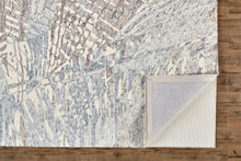 5' X 8' Blue Ivory And Taupe Wool Abstract Tufted Handmade Stain Resistant Area Rug