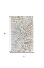 5' X 8' Blue Ivory And Taupe Wool Abstract Tufted Handmade Stain Resistant Area Rug