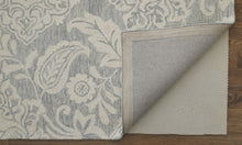 Blue And Ivory Wool Paisley Tufted Handmade Stain Resistant Area Rug - 5' x 8'