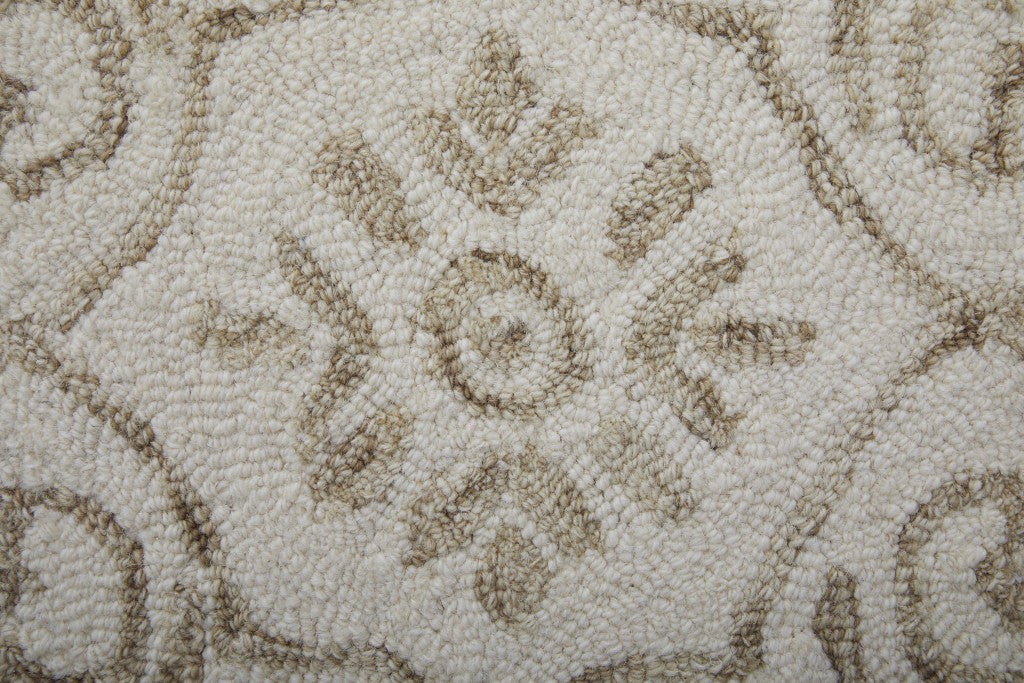 Blue And Ivory Wool Paisley Tufted Handmade Stain Resistant Area Rug - 5' x 8'