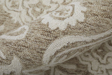 Blue And Ivory Wool Paisley Tufted Handmade Stain Resistant Area Rug - 5' x 8'