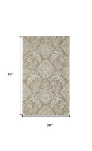 Blue And Ivory Wool Paisley Tufted Handmade Stain Resistant Area Rug - 5' x 8'