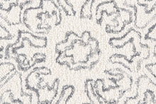 Ivory And Brown Wool Floral Tufted Handmade Stain Resistant Area Rug - 5' x 8'