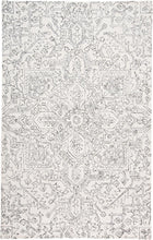 Ivory And Brown Wool Floral Tufted Handmade Stain Resistant Area Rug - 5' x 8'