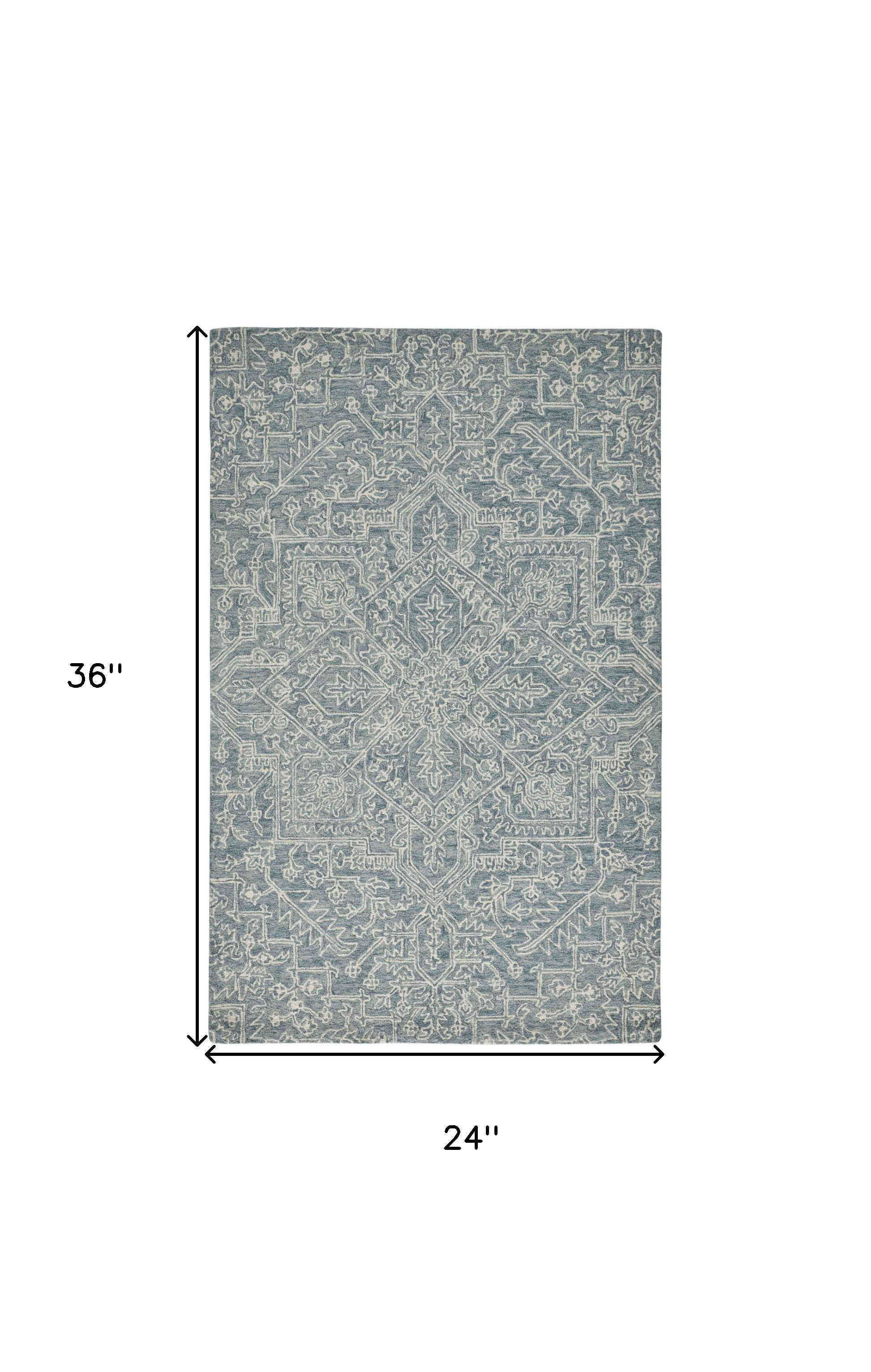 Ivory And Brown Wool Floral Tufted Handmade Stain Resistant Area Rug - 5' x 8'