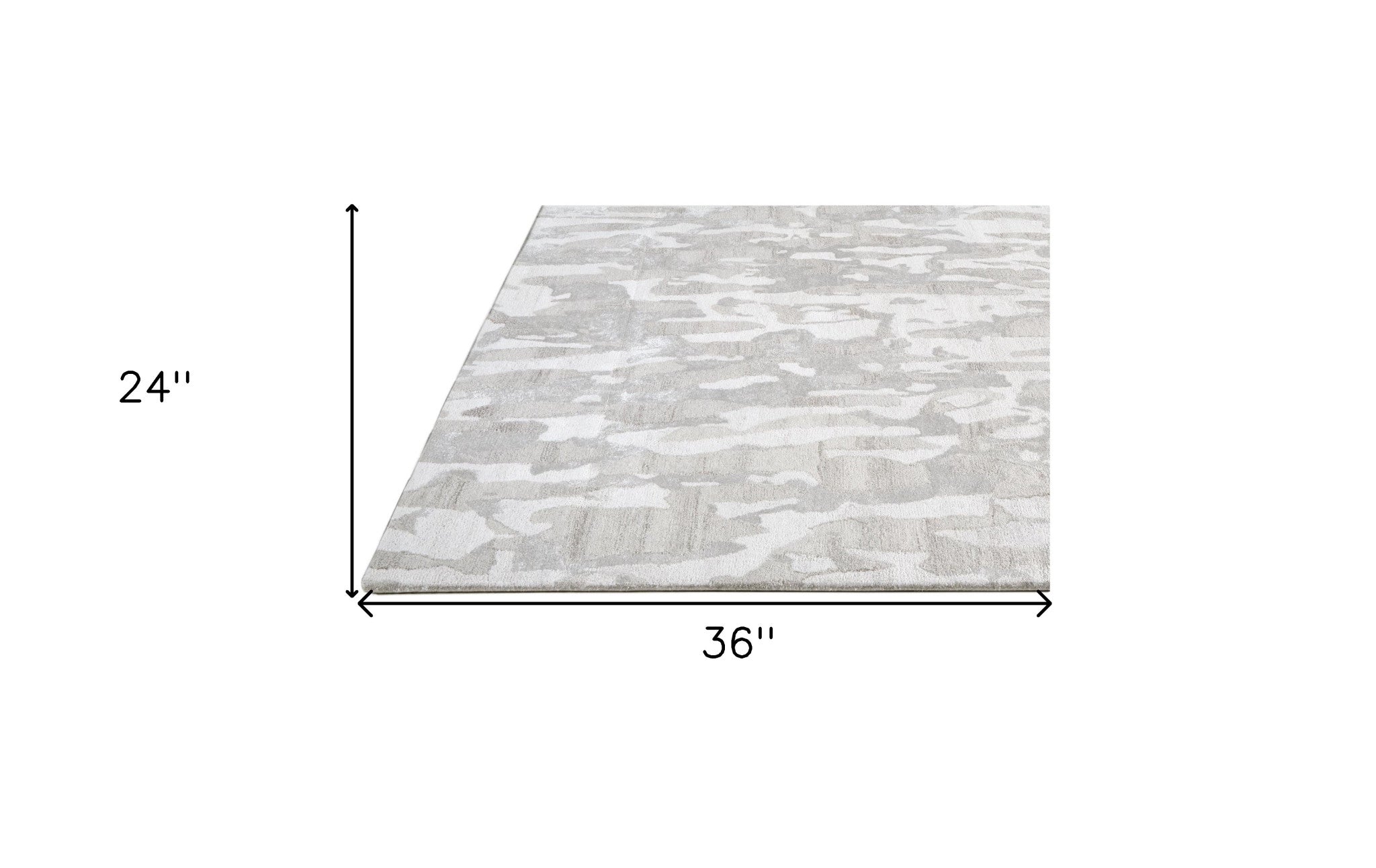 4' X 6' Gray Taupe And Silver Abstract Tufted Handmade Area Rug