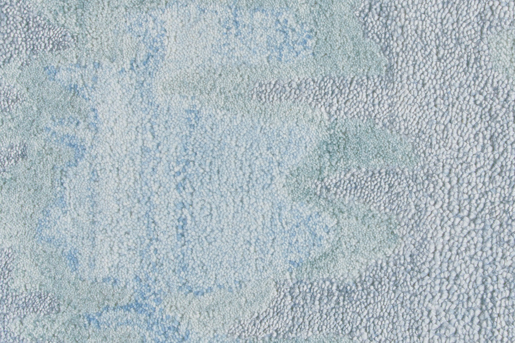 Blue Green And Gray Abstract Tufted Handmade Area Rug - 4' X 6'