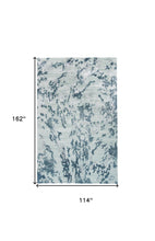 4' X 6' Blue Green And Silver Abstract Tufted Handmade Area Rug