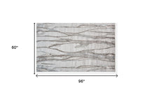 4' X 6' Taupe Ivory And Gray Abstract Tufted Handmade Area Rug