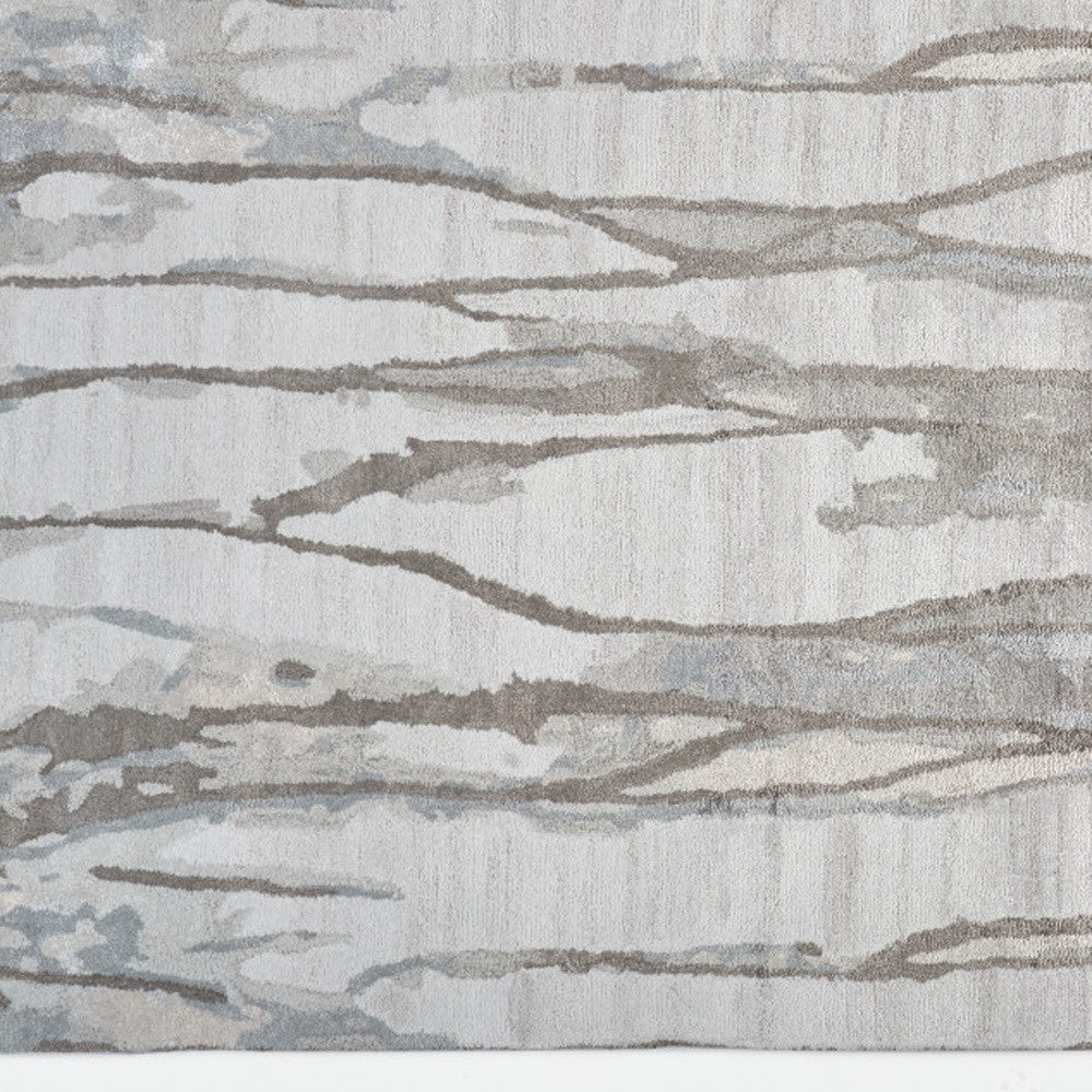 4' X 6' Taupe Ivory And Gray Abstract Tufted Handmade Area Rug