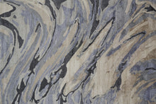 4' X 6' Blue Gray And Taupe Abstract Tufted Handmade Area Rug