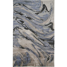 4' X 6' Blue Gray And Taupe Abstract Tufted Handmade Area Rug