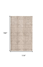 4' X 6' Tan Ivory And Brown Geometric Stain Resistant Area Rug