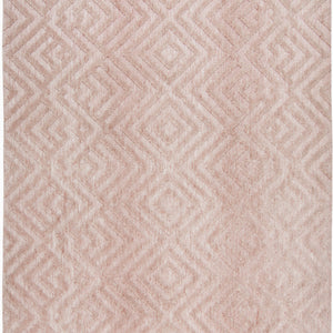 4' X 6' Pink And Ivory Geometric Stain Resistant Area Rug
