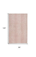 4' X 6' Pink And Ivory Geometric Stain Resistant Area Rug