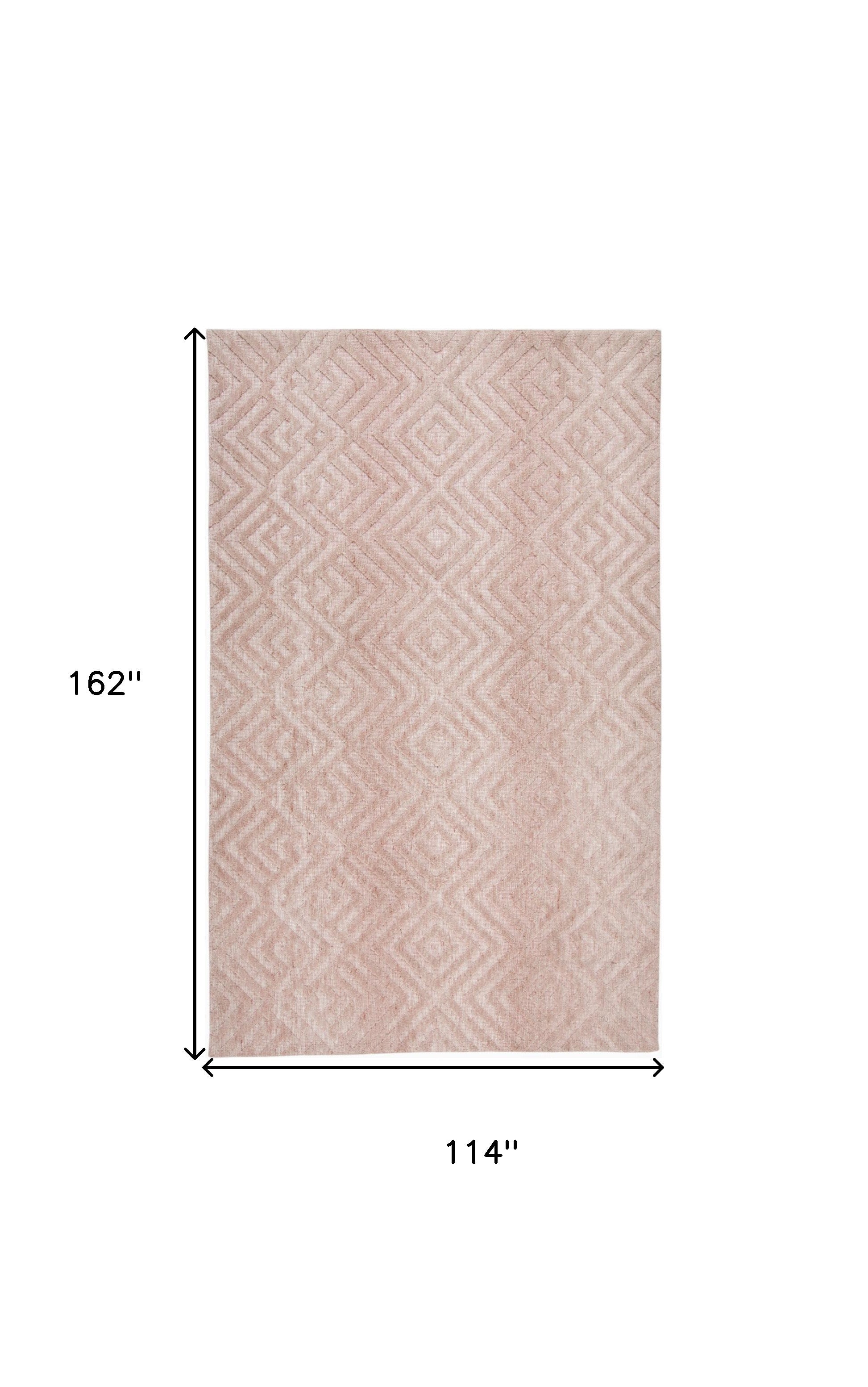 4' X 6' Pink And Ivory Geometric Stain Resistant Area Rug