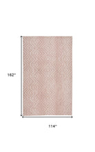 4' X 6' Pink And Ivory Geometric Stain Resistant Area Rug