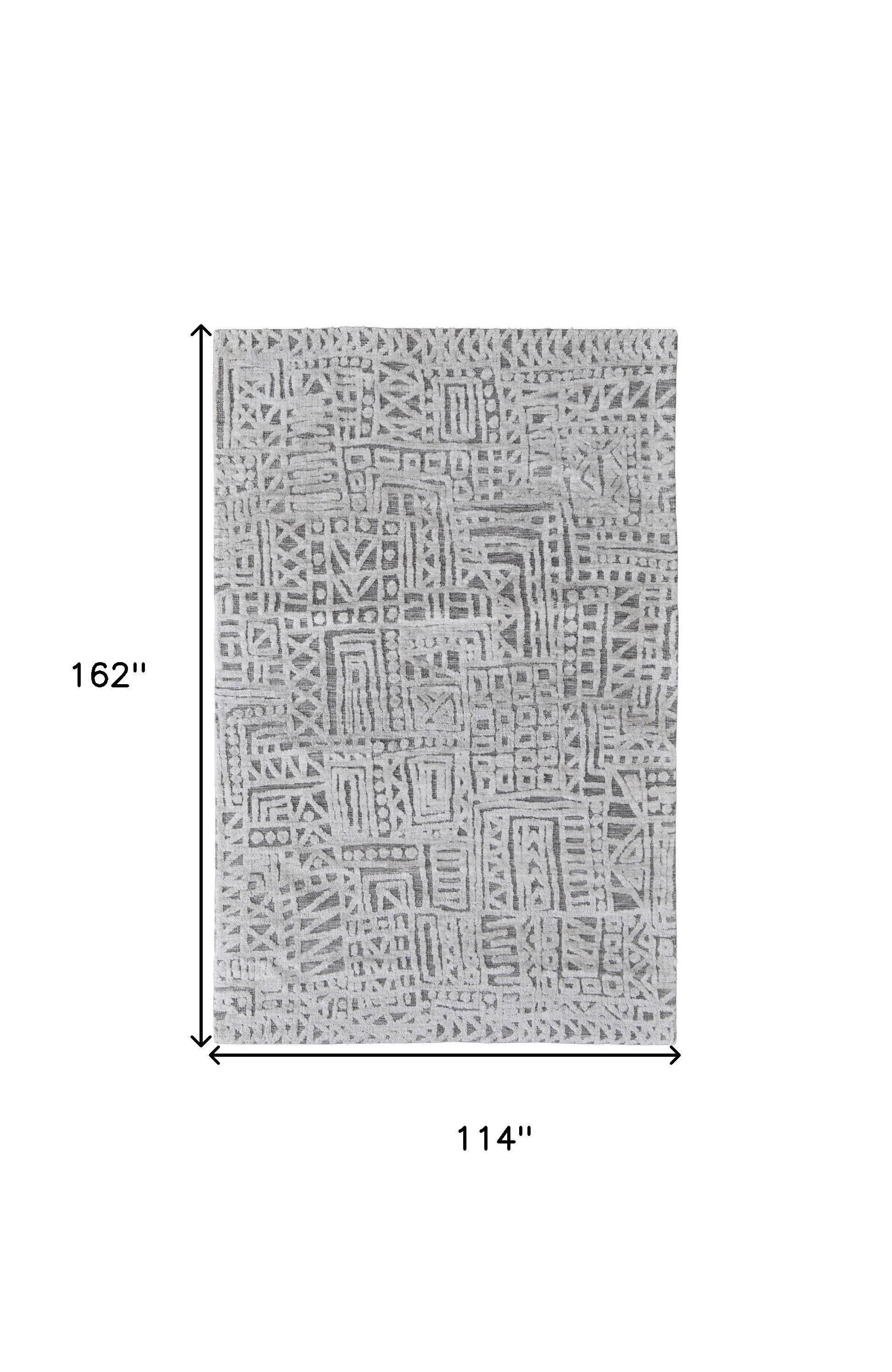 4' X 6' Gray And Silver Geometric Stain Resistant Area Rug