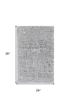 4' X 6' Gray And Silver Geometric Stain Resistant Area Rug