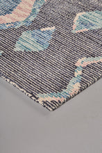 4' X 6' Blue Pink And Green Wool Geometric Tufted Handmade Area Rug