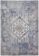 4' X 6' Blue Gray And Ivory Floral Stain Resistant Area Rug