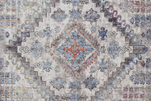 4' X 6' Blue Gray And Ivory Floral Stain Resistant Area Rug